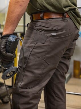 Utility Cargo Work Pants for Men in Dark Brown -